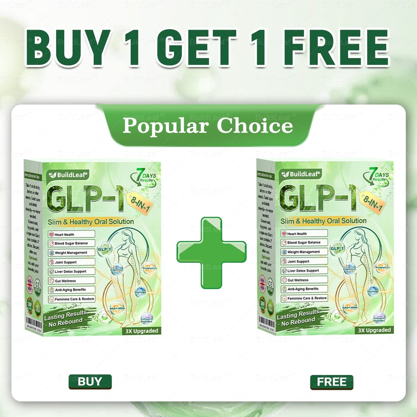 Official Store | BuildLeaf® GLP-1 8-in-1 Slim & Healthy Oral Solution (Once a day, results in 7 days), With 100 Billion CFU Active Probiotics ✅ Supports weight management, heart health, diabetes, gut & women’s health, while firming skin & boosting energy.